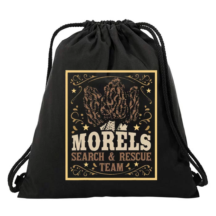 Morel Search Rescue Team Mushroom Hunting Mushroom Hunter Drawstring Bag