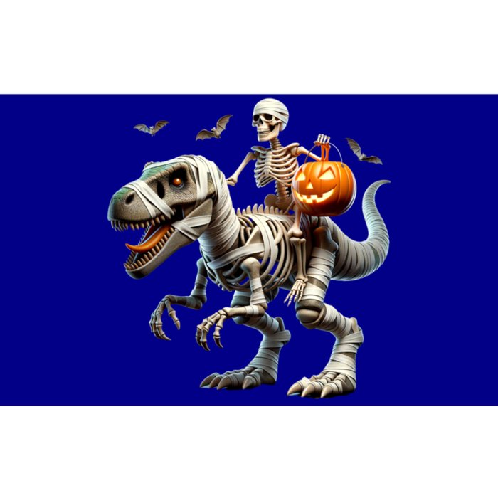 Mummy Skeleton Riding Dinosaur Halloween Spooky Design Gift Bumper Sticker