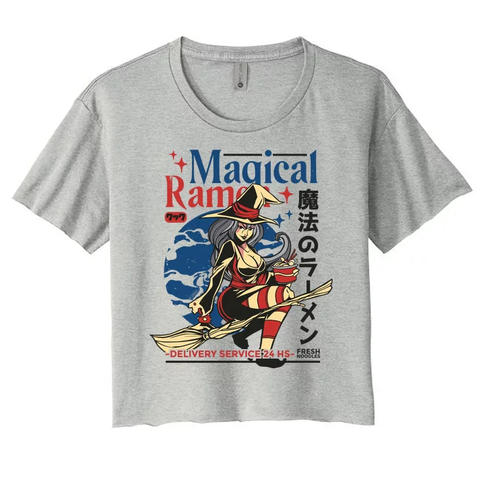 Magical Sexy Roman Noodle Witch Women's Crop Top Tee