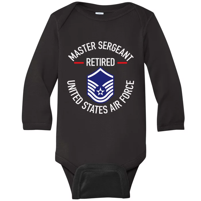 Master Sergeant Retired Military Retirement Baby Long Sleeve Bodysuit