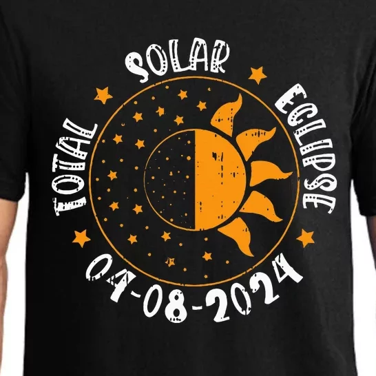 Moon Sun Retro Total Solar Eclipse April 8 2024 Totality Pajama Set