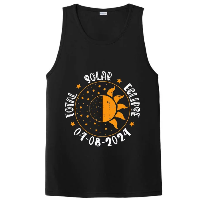 Moon Sun Retro Total Solar Eclipse April 8 2024 Totality Performance Tank