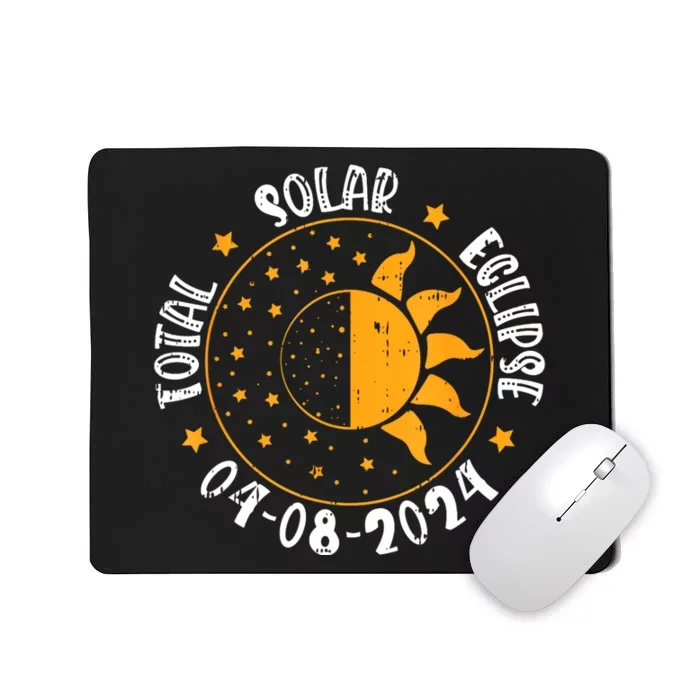 Moon Sun Retro Total Solar Eclipse April 8 2024 Totality Mousepad