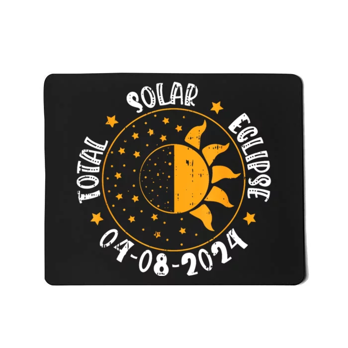 Moon Sun Retro Total Solar Eclipse April 8 2024 Totality Mousepad