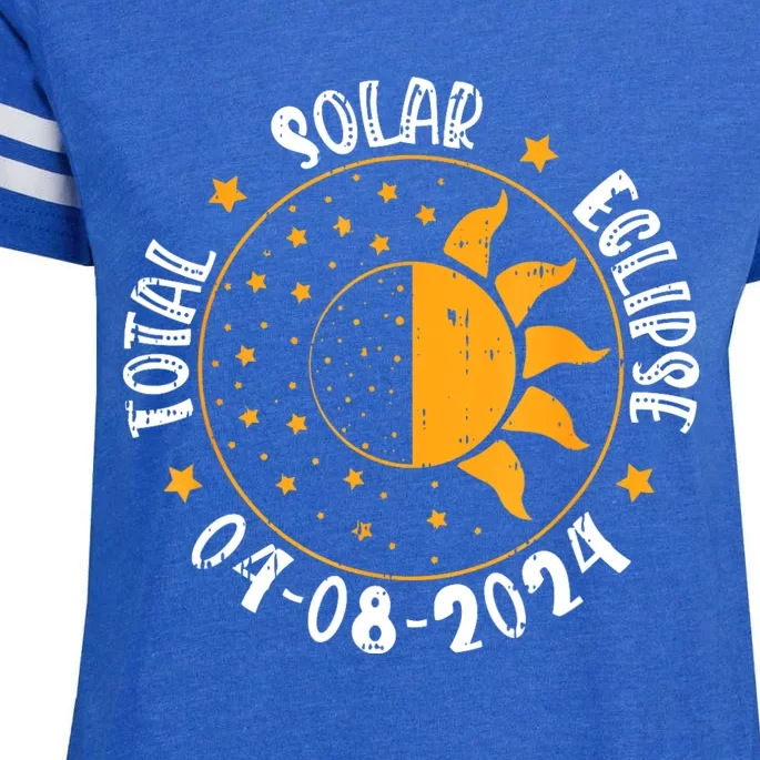 Moon Sun Retro Total Solar Eclipse April 8 2024 Totality Enza Ladies Jersey Football T-Shirt