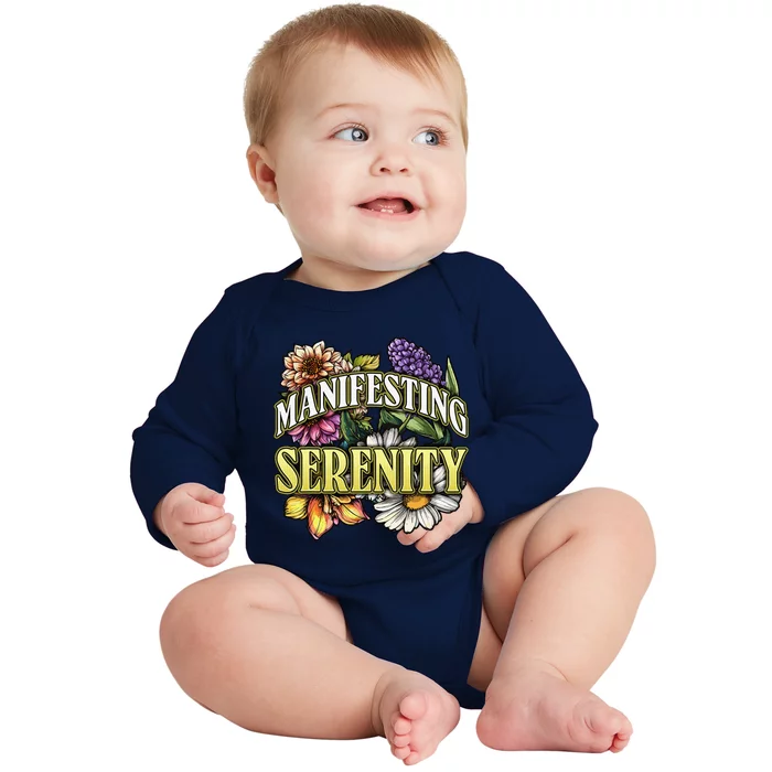 Manifestation Serenity Relaxation Mindfulness Calm Positive Baby Long Sleeve Bodysuit