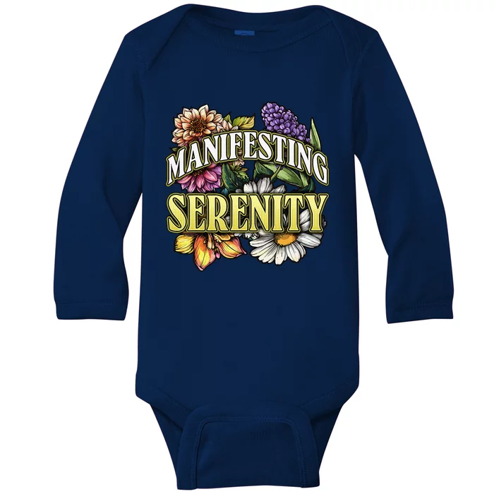 Manifestation Serenity Relaxation Mindfulness Calm Positive Baby Long Sleeve Bodysuit