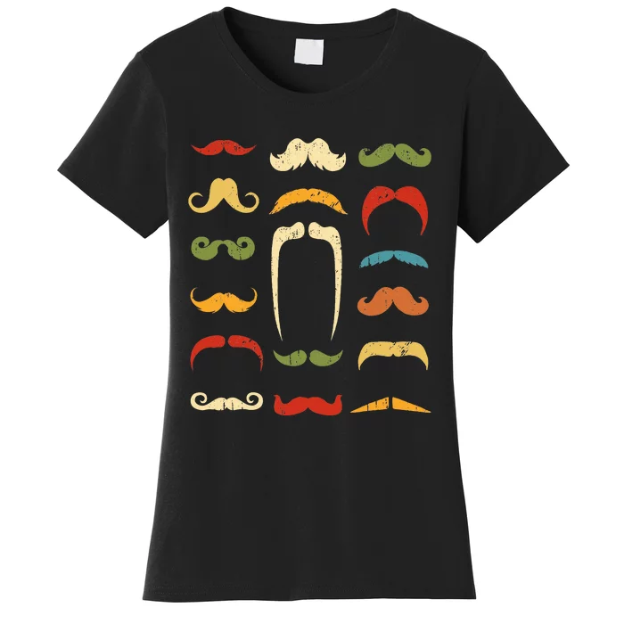 Mustache Styles Retro Hipster Mustache Women's T-Shirt