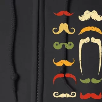 Mustache Styles Retro Hipster Mustache Full Zip Hoodie