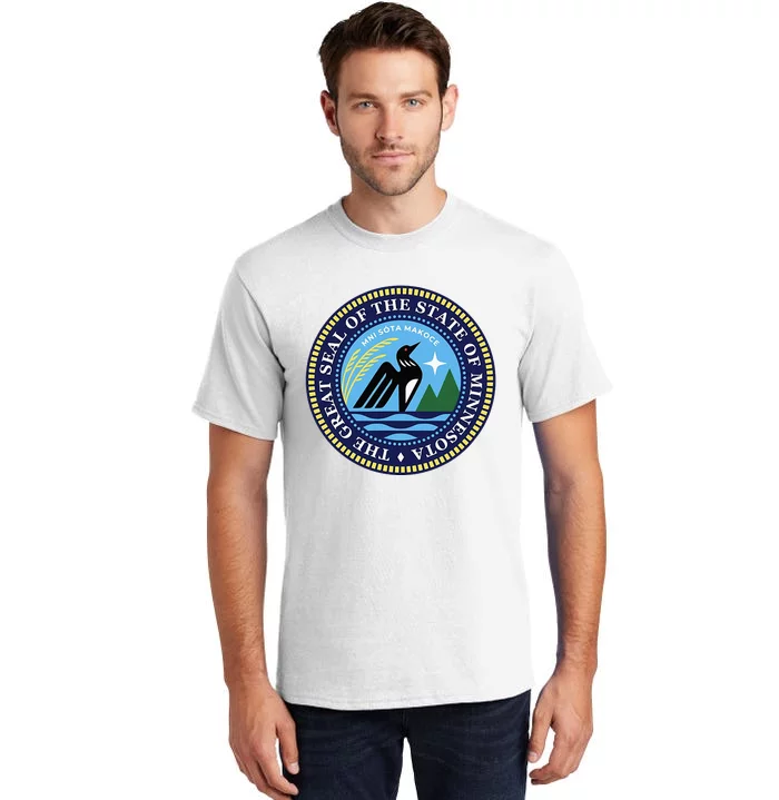 Minnesota State Seal North Star Mn State Seal Common Loon Tall T-Shirt