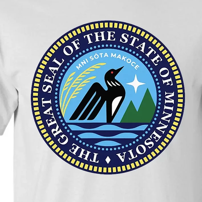 Minnesota State Seal North Star Mn State Seal Common Loon Tall T-Shirt