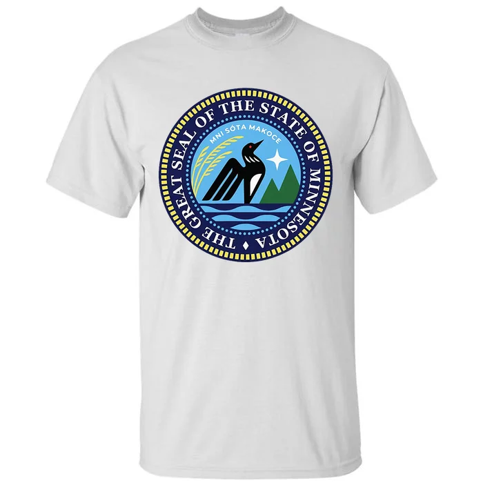 Minnesota State Seal North Star Mn State Seal Common Loon Tall T-Shirt