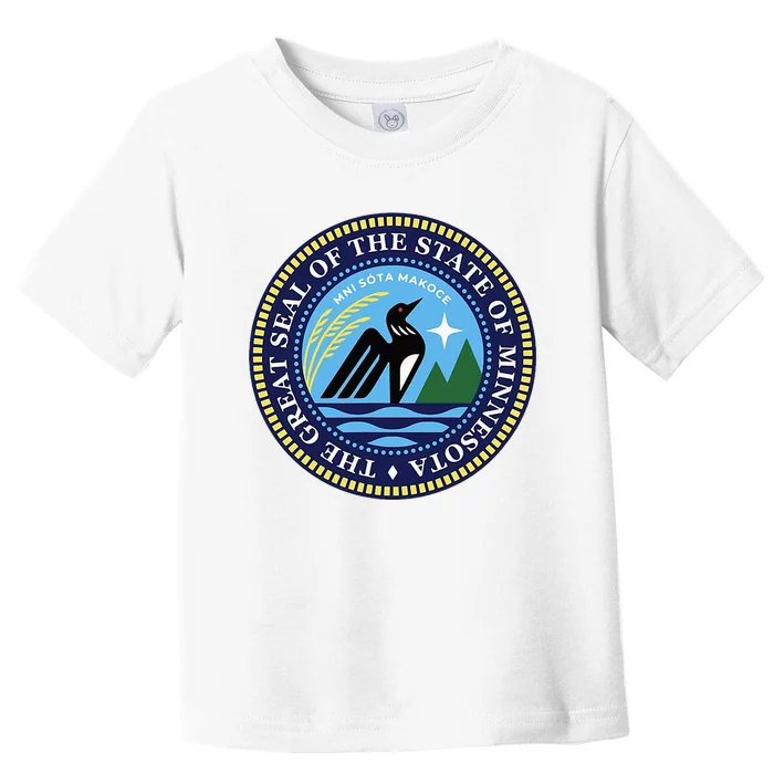 Minnesota State Seal North Star Mn State Seal Common Loon Toddler T-Shirt