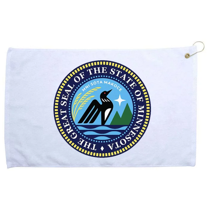 Minnesota State Seal North Star Mn State Seal Common Loon Grommeted Golf Towel