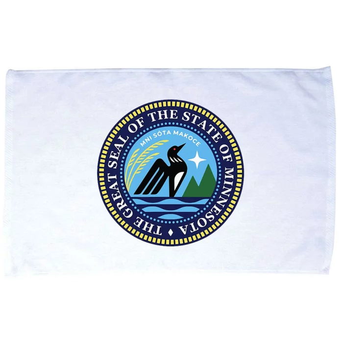 Minnesota State Seal North Star Mn State Seal Common Loon Microfiber Hand Towel