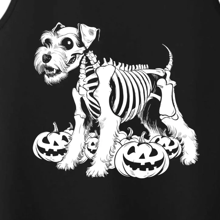 Miniature Schnauzer Skeleton Birthday Halloween Cute Gift Performance Tank