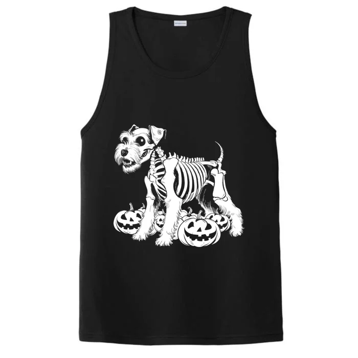 Miniature Schnauzer Skeleton Birthday Halloween Cute Gift Performance Tank