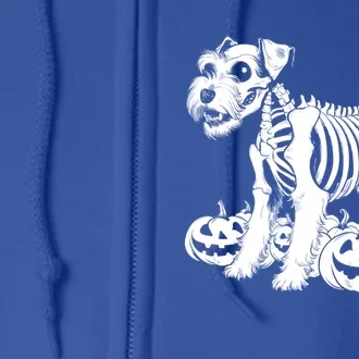 Miniature Schnauzer Skeleton Birthday Halloween Cute Gift Full Zip Hoodie