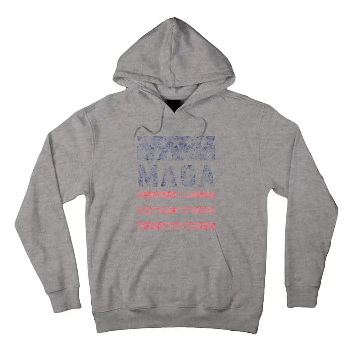 MAGA Stars & Stripes Retro Vintage Distressed Graphic Tall Hoodie