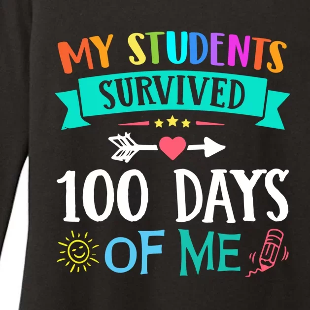 My Students Survived 100 Days Of Me Teacher Gift Womens CVC Long Sleeve Shirt