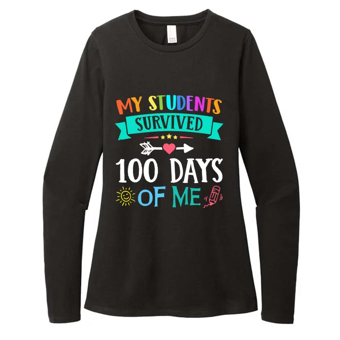 My Students Survived 100 Days Of Me Teacher Gift Womens CVC Long Sleeve Shirt