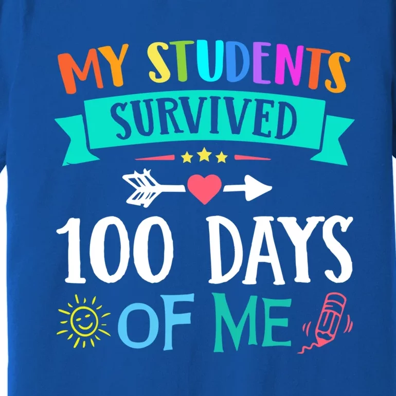 My Students Survived 100 Days Of Me Teacher Gift Premium T-Shirt