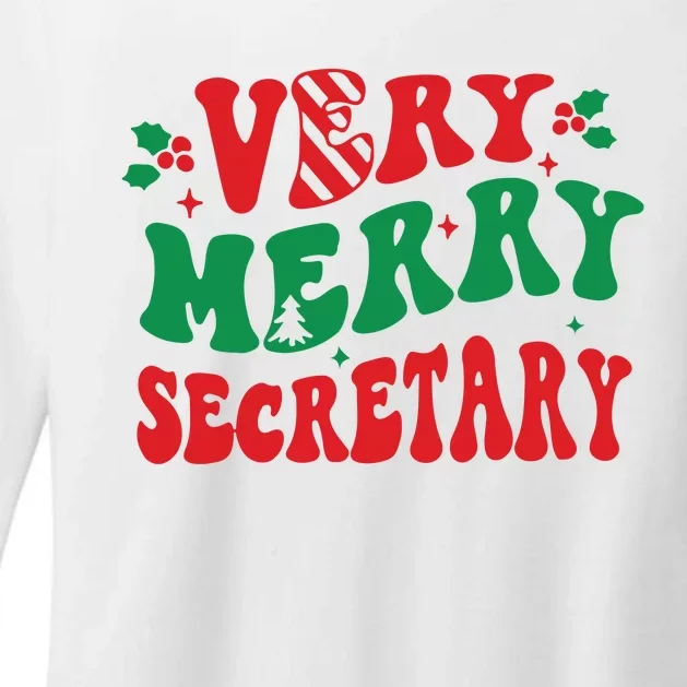 Merry Secretary School Christmas Womens CVC Long Sleeve Shirt