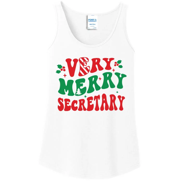 Merry Secretary School Christmas Ladies Essential Tank