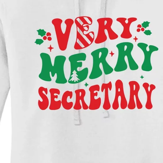 Merry Secretary School Christmas Women's Pullover Hoodie