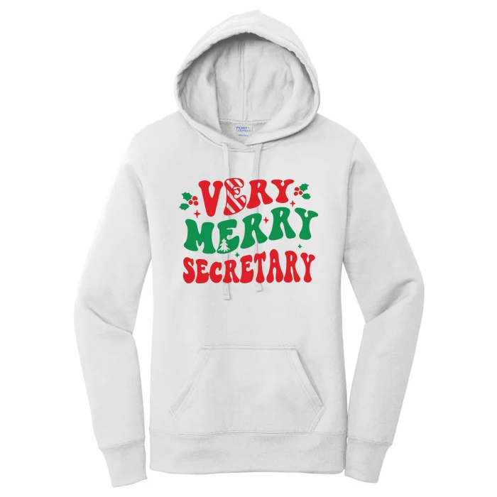 Merry Secretary School Christmas Women's Pullover Hoodie