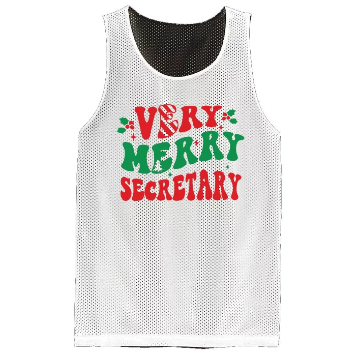 Merry Secretary School Christmas Mesh Reversible Basketball Jersey Tank