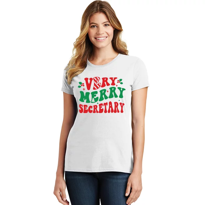 Merry Secretary School Christmas Women's T-Shirt