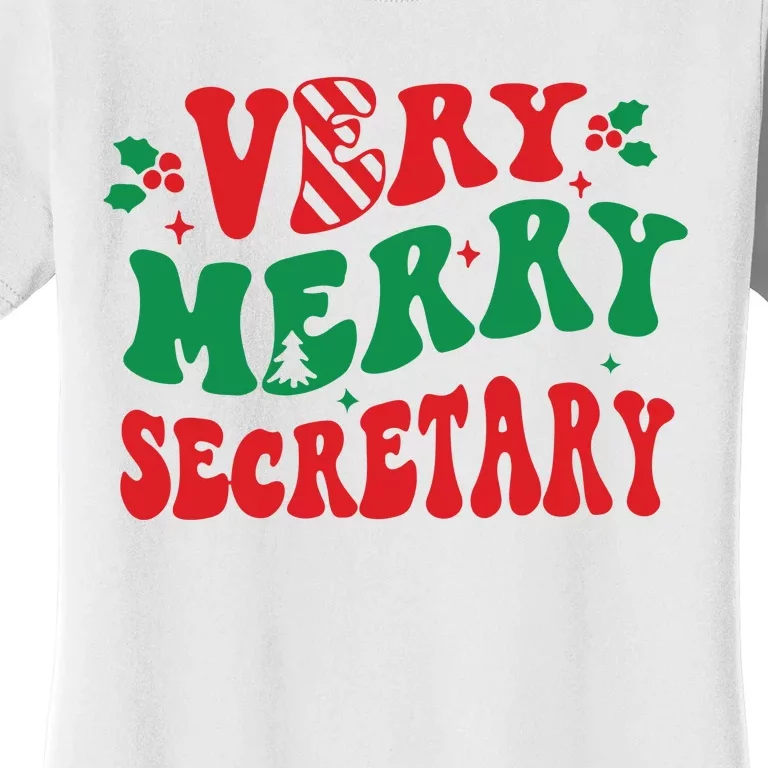 Merry Secretary School Christmas Women's T-Shirt