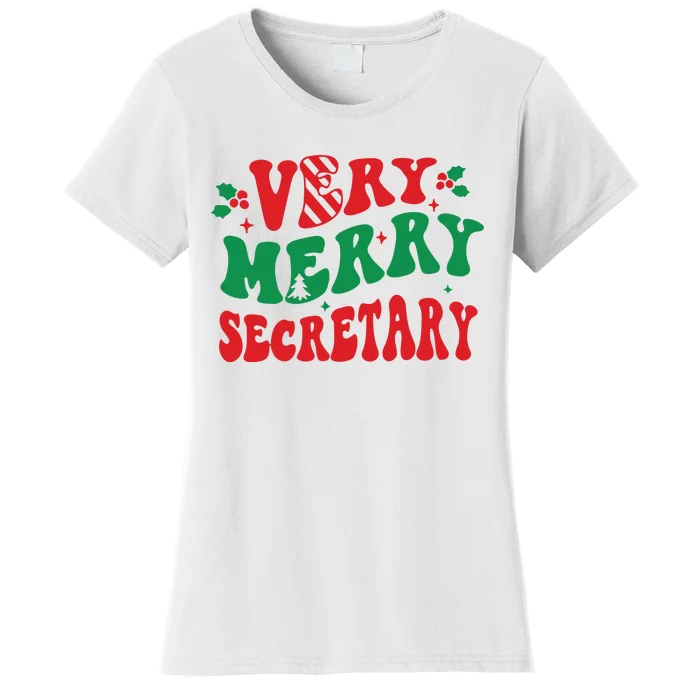 Merry Secretary School Christmas Women's T-Shirt