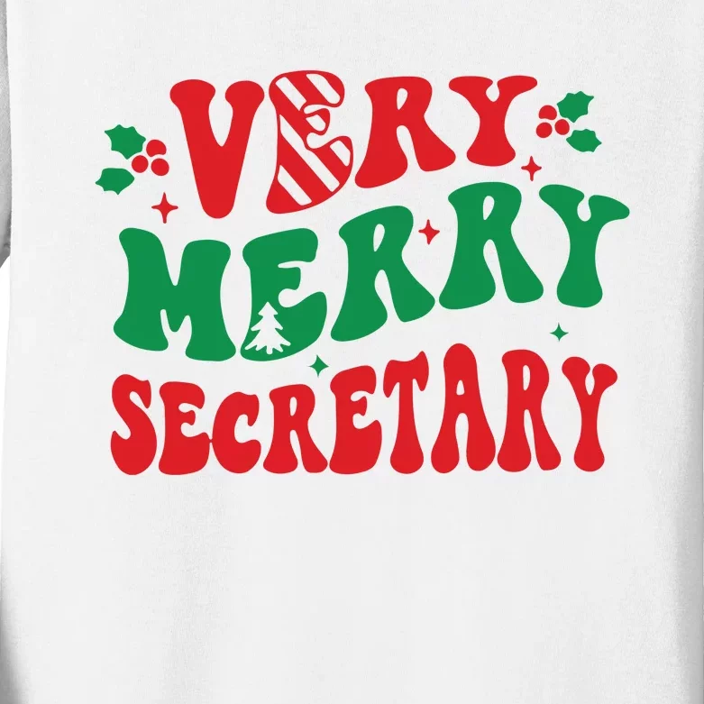 Merry Secretary School Christmas Kids Long Sleeve Shirt