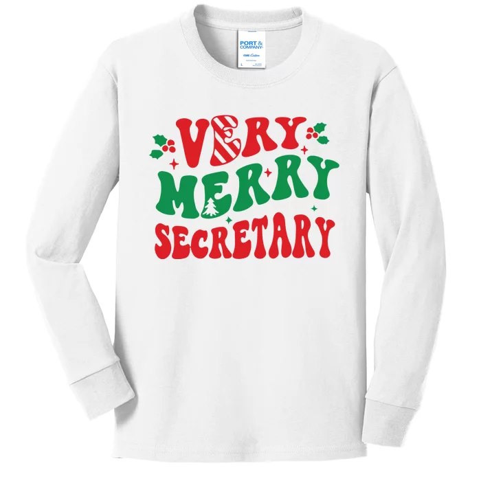 Merry Secretary School Christmas Kids Long Sleeve Shirt