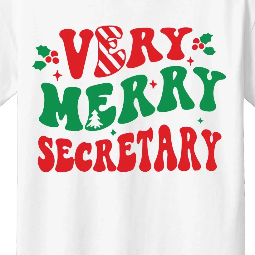 Merry Secretary School Christmas Kids T-Shirt