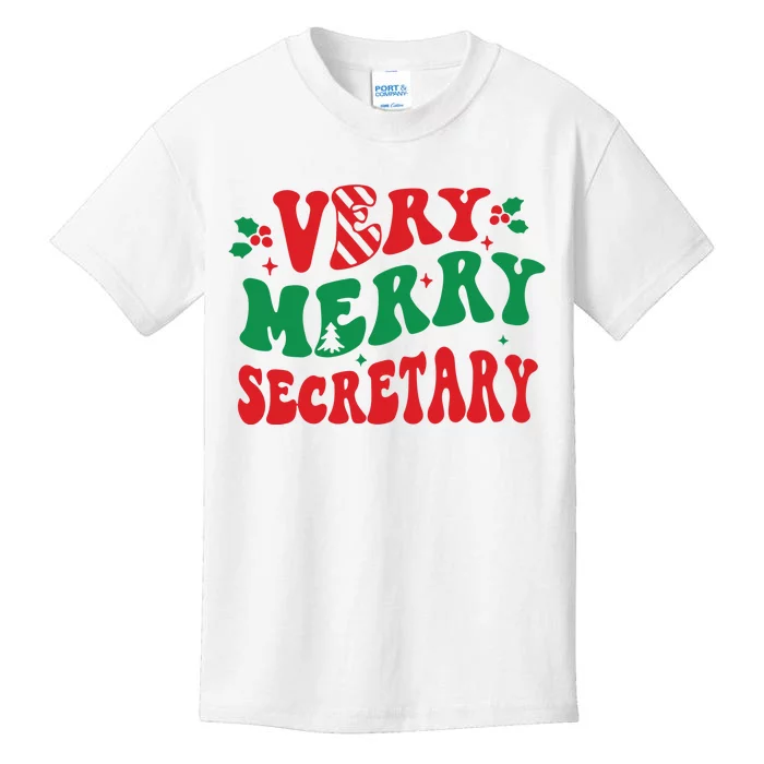 Merry Secretary School Christmas Kids T-Shirt