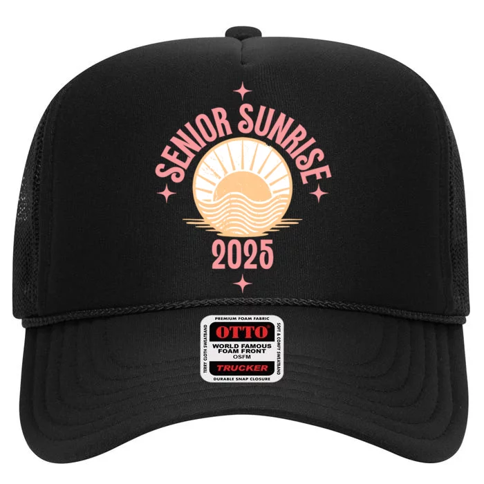 Magical Senior Sunrise 2025 High School 12th Twelfth Grade High Crown Mesh Trucker Hat