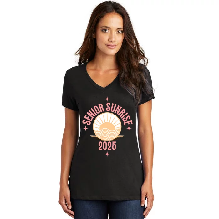 Magical Senior Sunrise 2025 High School 12th Twelfth Grade Women's V-Neck T-Shirt