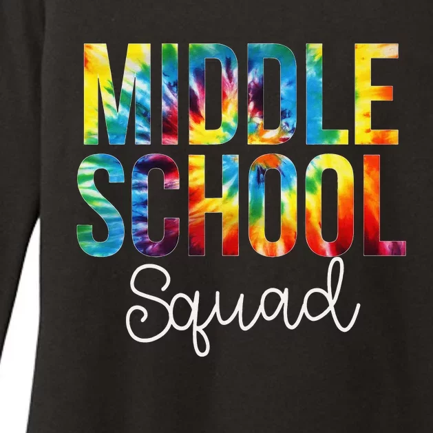 Middle School Squad Tie Dye Appreciation Day Back To School Womens CVC Long Sleeve Shirt