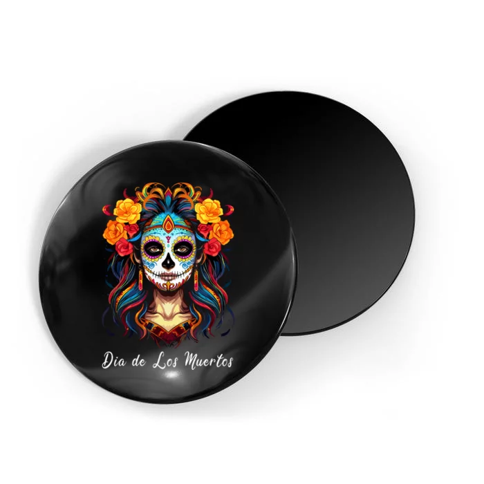 Mexican Sugar Skull Girl Halloween Dia De Los Muertos Magnet