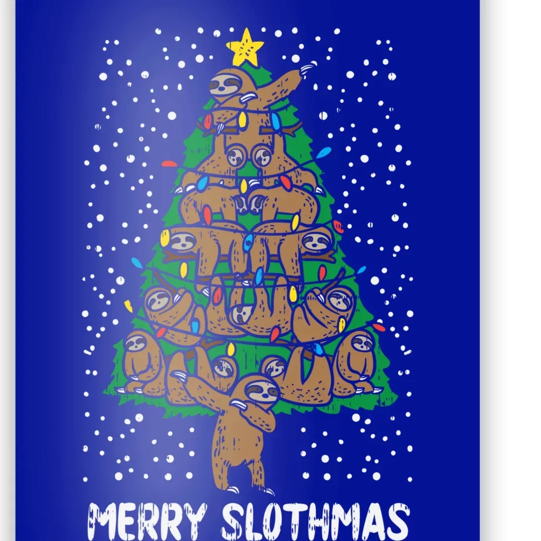 Merry Slothmas Sloth Christmas Tree Funny Lazy Animal Gift Great Gift Poster