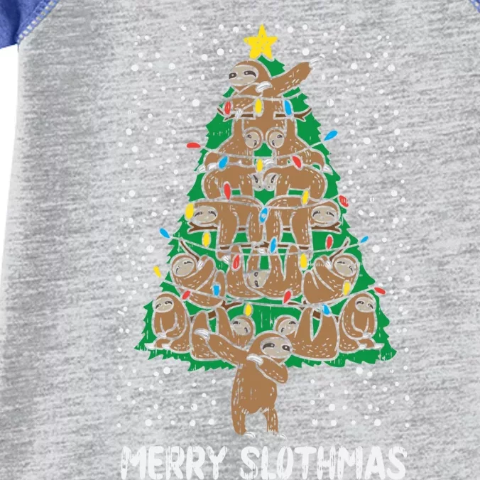 Merry Slothmas Sloth Christmas Tree Funny Lazy Animal Gift Great Gift Infant Baby Jersey Bodysuit