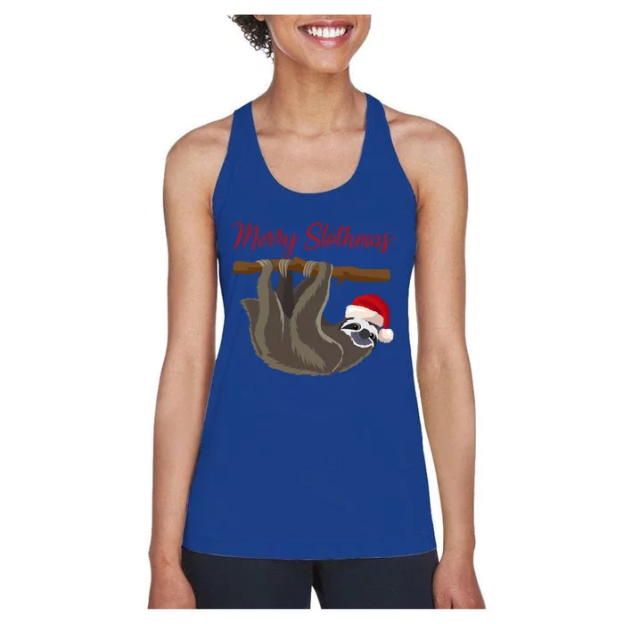 Merry Slothmas Sloth Christmas Xmas Gift Women's Racerback Tank