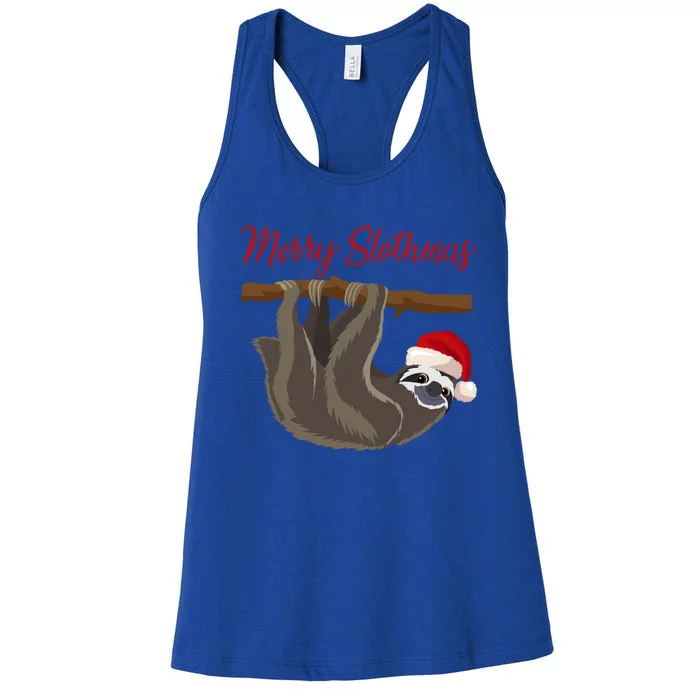 Merry Slothmas Sloth Christmas Xmas Gift Women's Racerback Tank