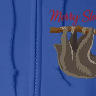 Merry Slothmas Sloth Christmas Xmas Gift Full Zip Hoodie