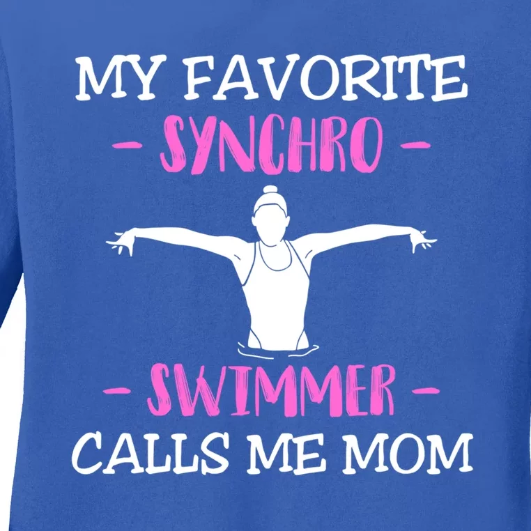 Mom Synchronized Swimming Athlete Swimmer Gymnastic Gift Ladies Long Sleeve Shirt