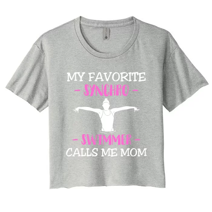 Mom Synchronized Swimming Athlete Swimmer Gymnastic Gift Women's Crop Top Tee