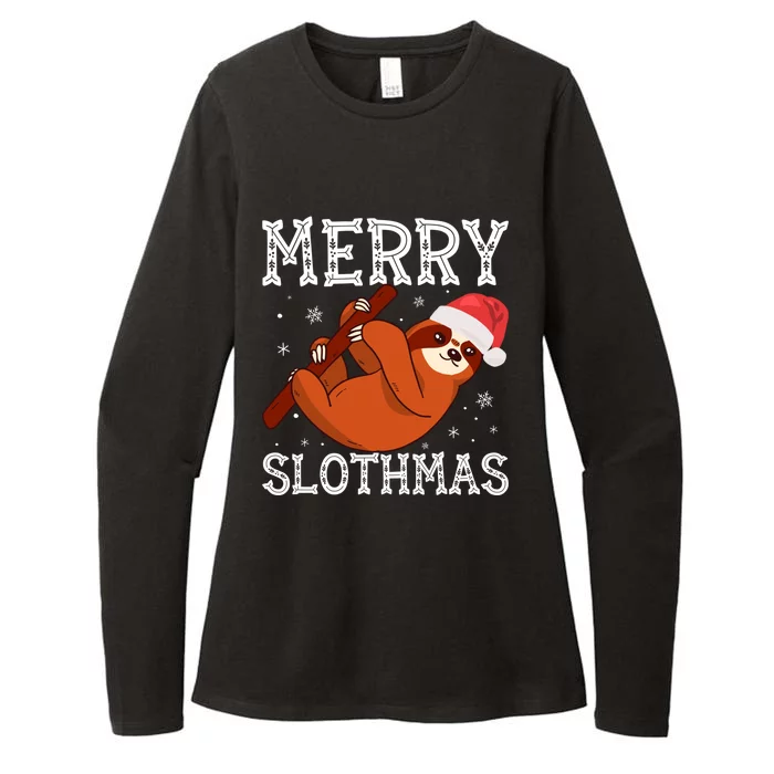 Merry Slothmas Sloth Lover Ugly Christmas Cool Gift Womens CVC Long Sleeve Shirt